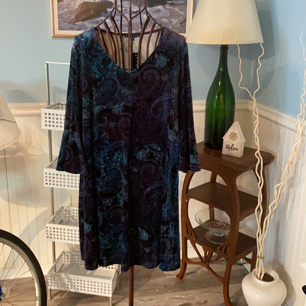 Nwt Tiana B velvet shift dress